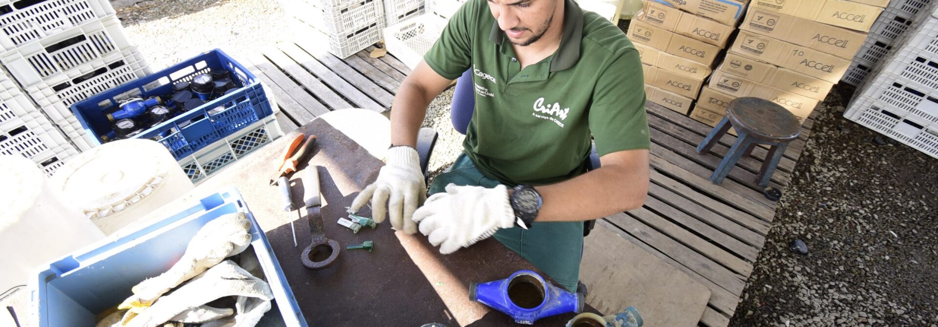 Sustentabilidade: Cagece destina 10 toneladas de plástico de hidrômetros para reciclagem